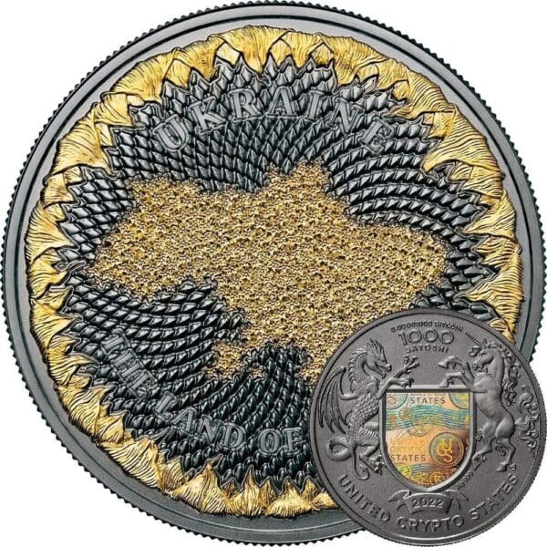 2022 Ukraine The Land of Freedom Bitcoin 1oz Silver Proof Coin
