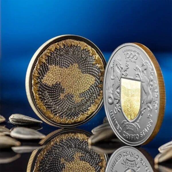 2022 Ukraine The Land of Freedom Bitcoin 1oz Silver Proof Coin - Image 4