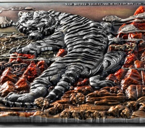 2022 White Tiger 2oz Silver 33.5oz Copper Bimetal Coin - Image 2