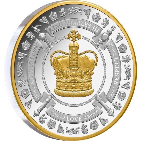 2023 $1 King Charles III Coronation Crown 1oz Silver Proof Coin - Image 2