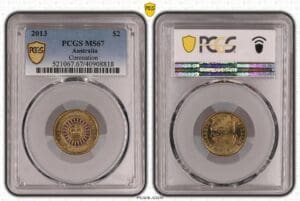 MS67 2013 $2 60th Anniversary QEII Coronation Regular Strike Coin