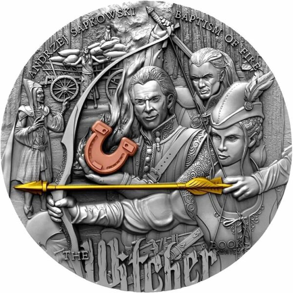 2023 $5 Baptism Of Fire The Witcher 2oz Silver Coin