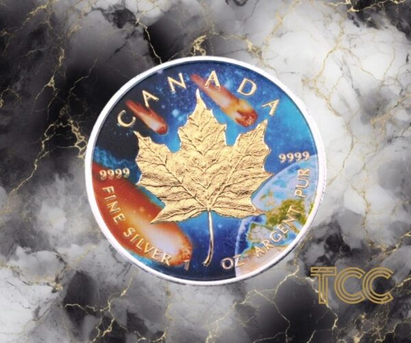 2023 Meteorites Maple Leaf 1oz Silver Coin - Image 2