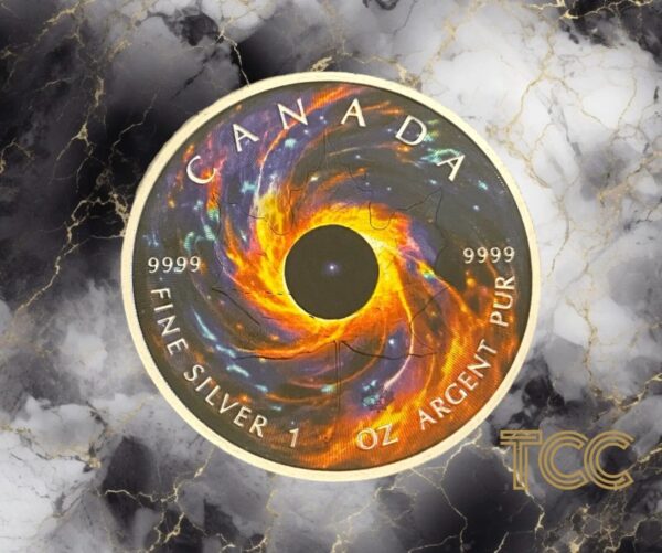 2023 Black Hole Universe Holographic Maple Leaf 1oz Silver Coin - Image 2