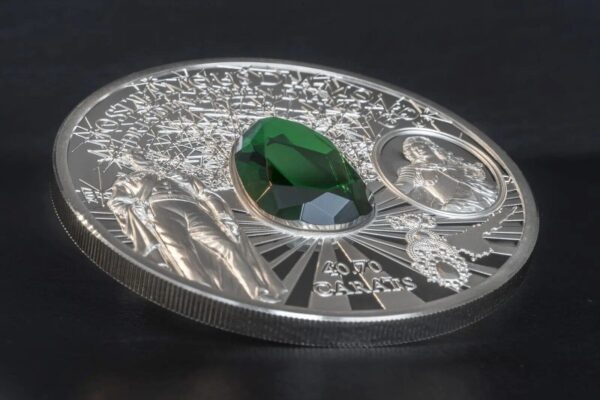 2017 $10 Dresden Green Diamond Most Famous Diamonds 2oz Silver Coin - Image 3