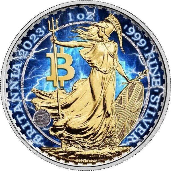 2023 Britannia Bitcoin Blue Lightning 1oz Silver Coin