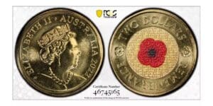 MS67-C 2022 $2 Red Poppy Remembrance Day Coin
