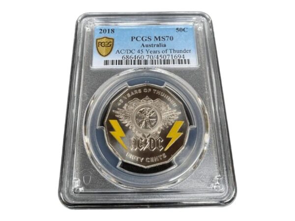 MS70 2018 50c AC/DC 45 Years of Thunder Coin - Image 2