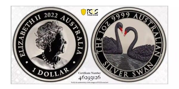 PR69DCAM 2022 $1 Silver Swan Colourised 1oz Silver Coin