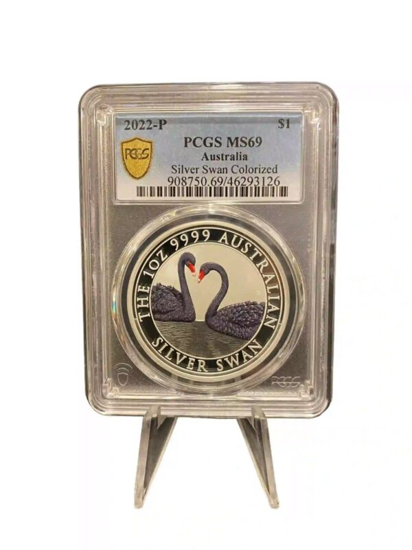 PR69DCAM 2022 $1 Silver Swan Colourised 1oz Silver Coin - Image 2