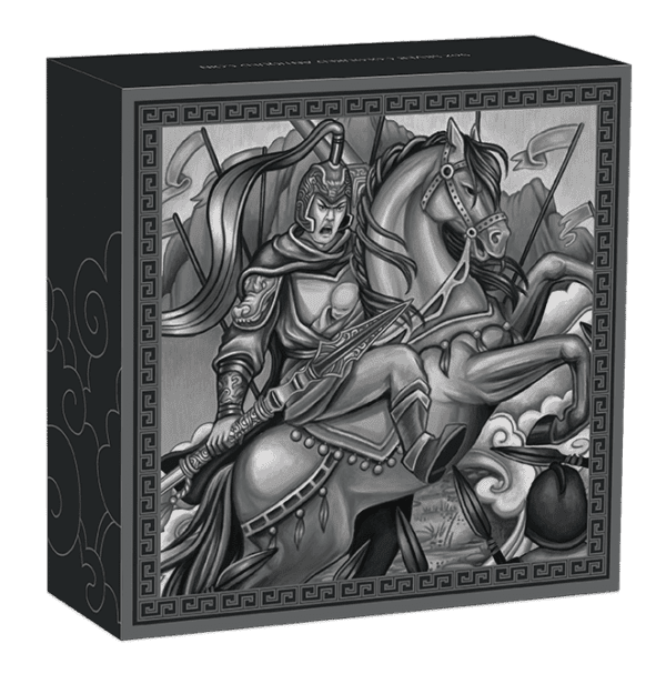 2021 $5 Zhao Yun Warrior God 5oz Silver Antique Coin - Image 4