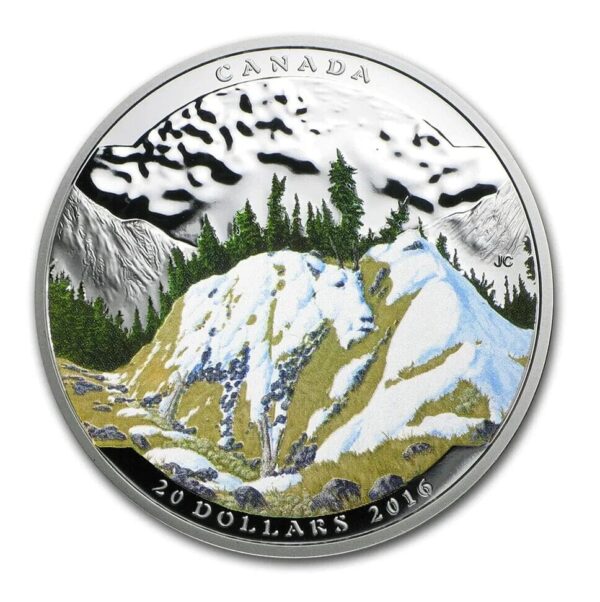 2016 $20 Landscape Illusion Mountain Goat 1oz Silver Coin