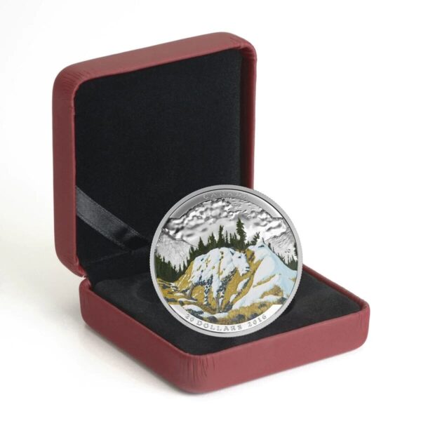 2016 $20 Landscape Illusion Mountain Goat 1oz Silver Coin - Image 2