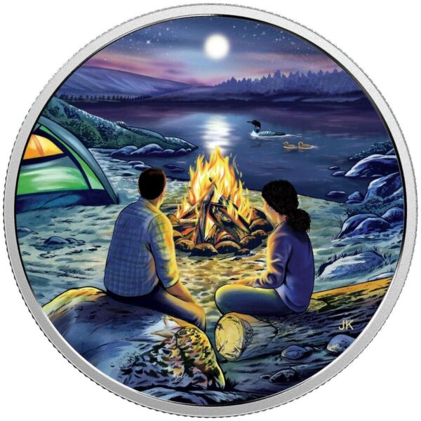 2017 $15 Great Canadian Outdoors Around The Campfire Silver Coin