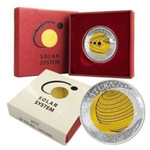 2017 $2 Saturn - Solar System Niobium Silver Coin