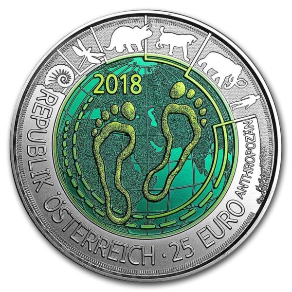 2018 €25 Anthropocene Niobium Silver Coin