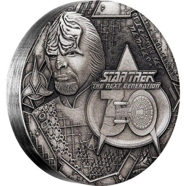 2017 $2 Star Trek Lieutenant Commander Worf 2oz Silver Coin