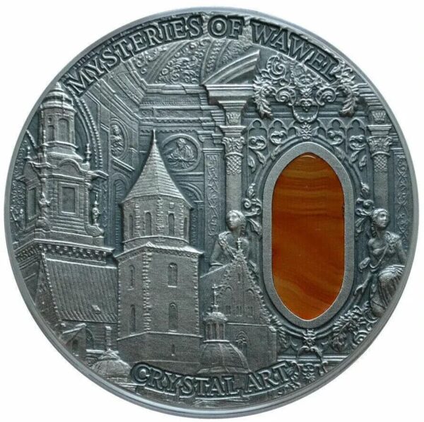 2013 $2 Mysteries Of Wawel Royal Castle Cathedral Crystal Art 2oz Silver Coin