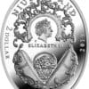 2019 $2 Diamond Trellis Egg Imperial Faberge Silver Coin - Image 3