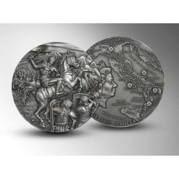 2017 $5 Spartacus Great Commanders Slave Revolt 2oz Silver Coin - Image 3