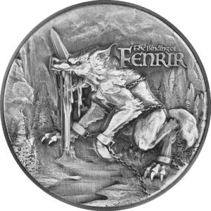 2021 The Binding of Fenrir 2oz Silver 11.5oz Copper Bimetal Antiqued Coin
