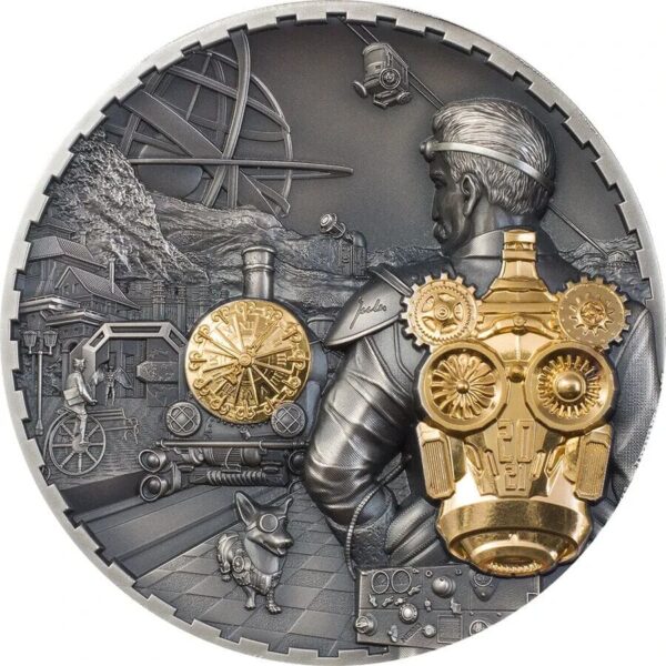 2021 $20 Steampunk 3oz Silver Antiqued Coin