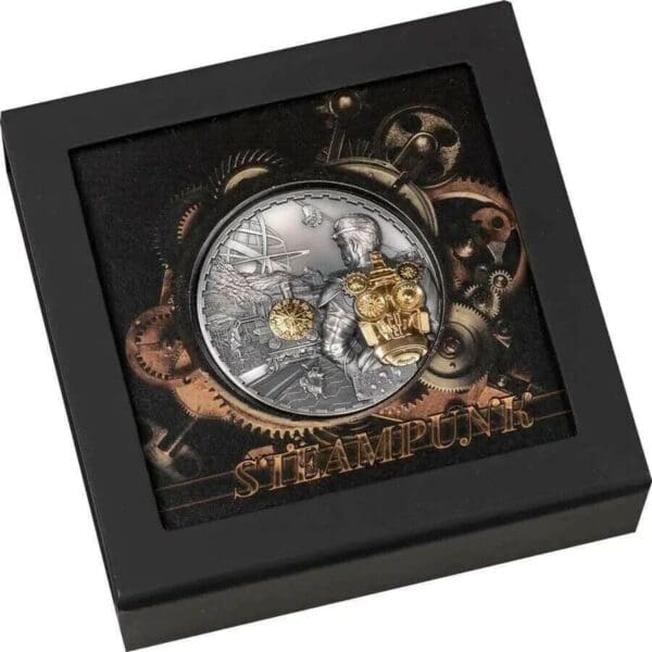 2021 $20 Steampunk 3oz Silver Antiqued Coin - Image 2