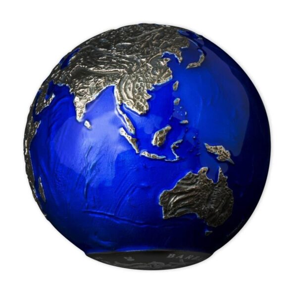 2021 $5 Blue Marble Earth At Night Spherical 3oz Silver Coin - Image 2