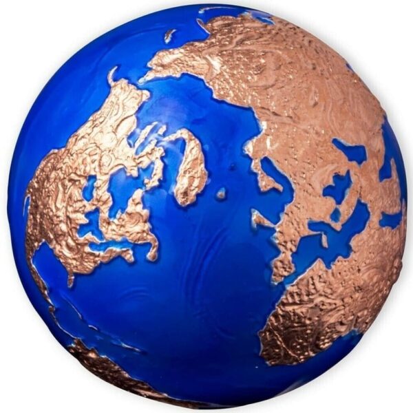 2021 $5 Blue Marble Rose Gold Earth Spherical 3oz Silver Coin - Image 3