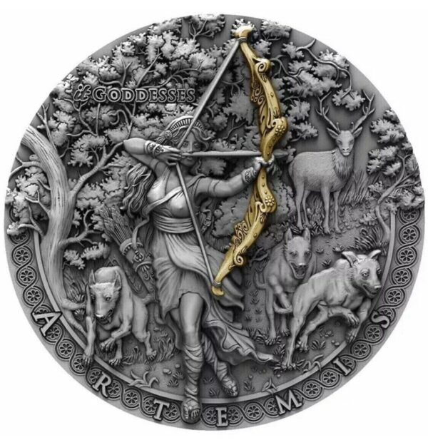 2019 $2 It Goddesses: Artemis 2oz Silver Antiqued Coin