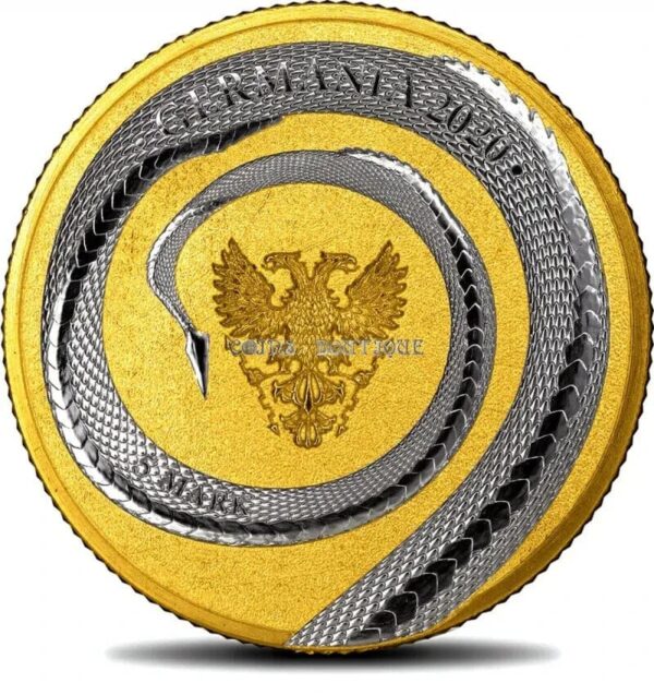 2020 Fafnir Geminus - Germania Beasts 1oz Silver Gilded Coin - Image 2