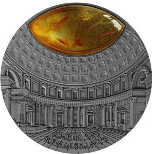 2017 $5 Renaissance Series Amber Art 2oz Silver Coin