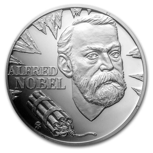 2020 $1 Geniuses of the 19th Century Alfred Nobel 1oz Silver Coin