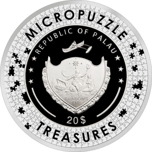 2020 $20 Two Sisters Micropuzzle Treasures 3oz Silver Coin - Image 2