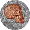 2017 Carved Skull Copper Plated Antiqued 1oz Silver Coin