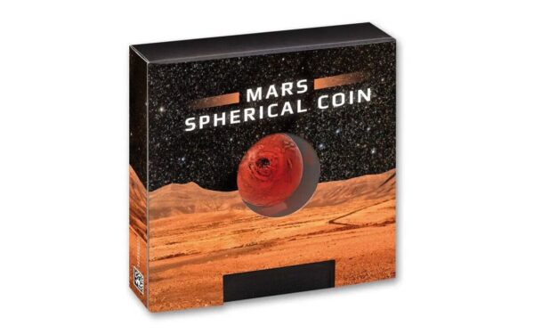 2021 $5 Mars Spherical 1oz Silver Antiqued Coin - Image 3