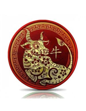 2021 $5 Ox Maple Leaf Space Red 1oz Silver Coin