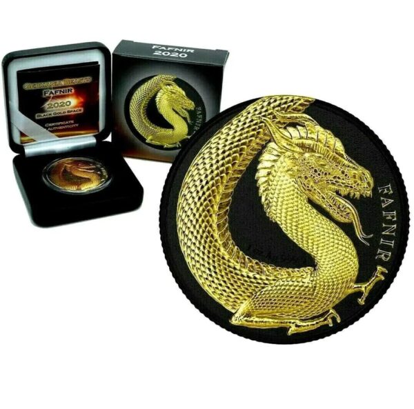 2020 Fafnir Dragon Black Gold Space 1oz Silver Coin - Image 2