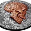 2017 Carved Skull Copper Plated Antiqued 1oz Silver Coin - Image 2