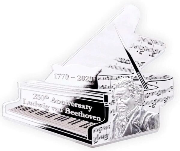 2020 $10 Ludwig V Beethoven Piano 250th Anniversary 5oz Silver Coin