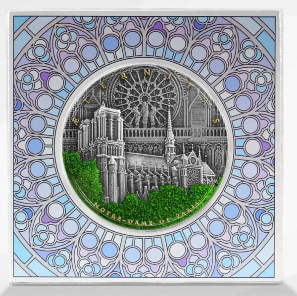 2021 $5 Notre Dame Cathedral 2oz Silver Coin - Image 2