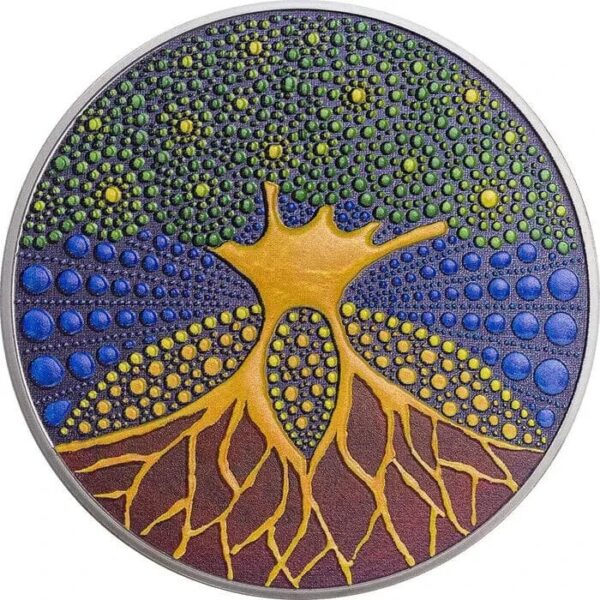 2020 $20 Tree Of Life Dot Art 3oz Silver Coin