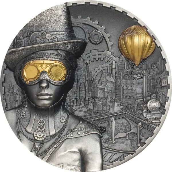 2020 $20 Steampunk 3oz Silver Antiqued Coin