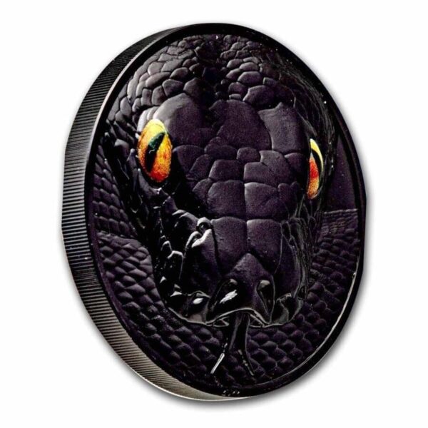 2022 $10 Python Hunters by Night Obsidian Black 2oz Proof Silver Coin - Image 2