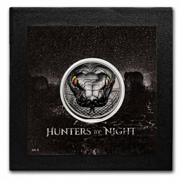 2022 $10 Python Hunters by Night Obsidian Black 2oz Proof Silver Coin - Image 4