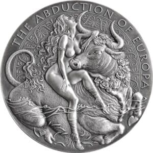 2022 The Abduction of Europa Celestial Beauty 2oz Silver Antiqued Coin
