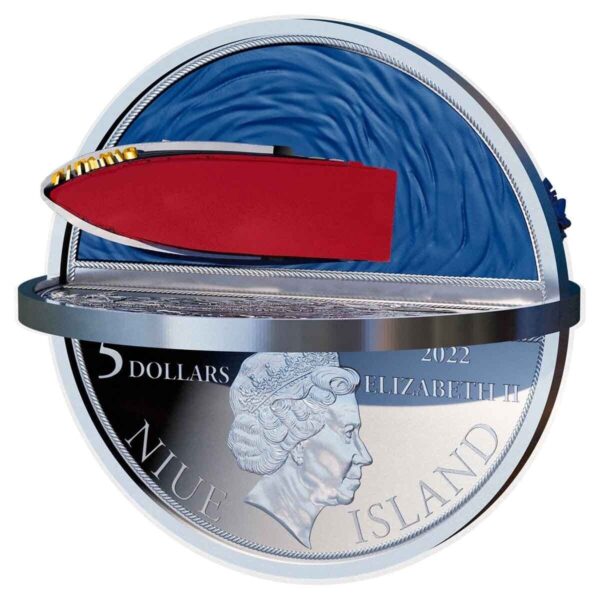 2022 $5 Titanic 110th Anniversary 3D 2oz Silver Proof Coin - Image 3