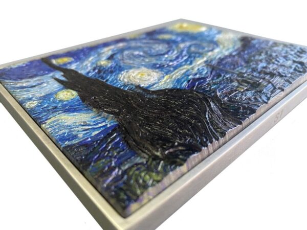 2021 Starry Night By Vincent Van Gogh 2oz Silver 33.5oz Copper Coin - Image 2