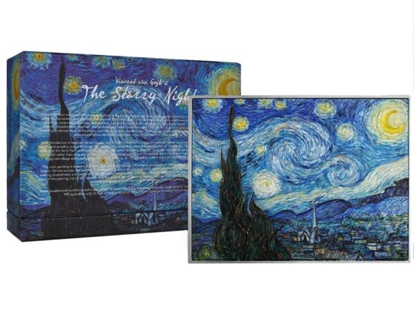 2021 Starry Night By Vincent Van Gogh 2oz Silver 33.5oz Copper Coin - Image 7