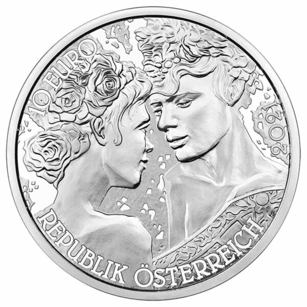 2021 €10 The Language of Flowers Rose Coloured 1/2oz Silver Coin - Image 3